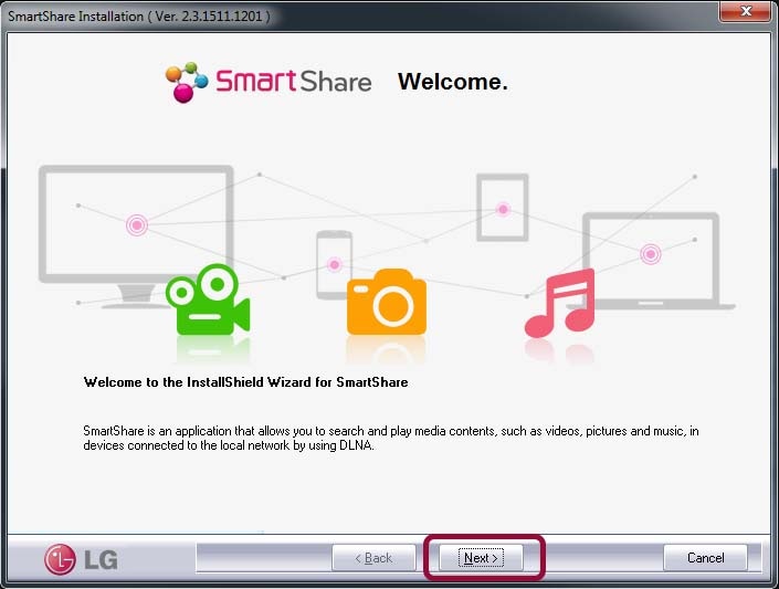 Screenshot of installer welcome screen
