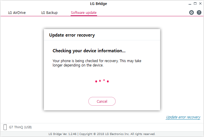 You can select update error recovery if you had an issue with the update