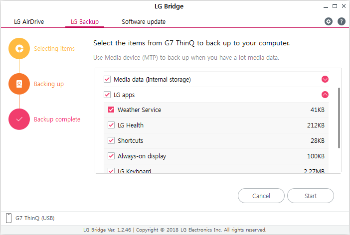 You can select sub files individualy as well, click  Start