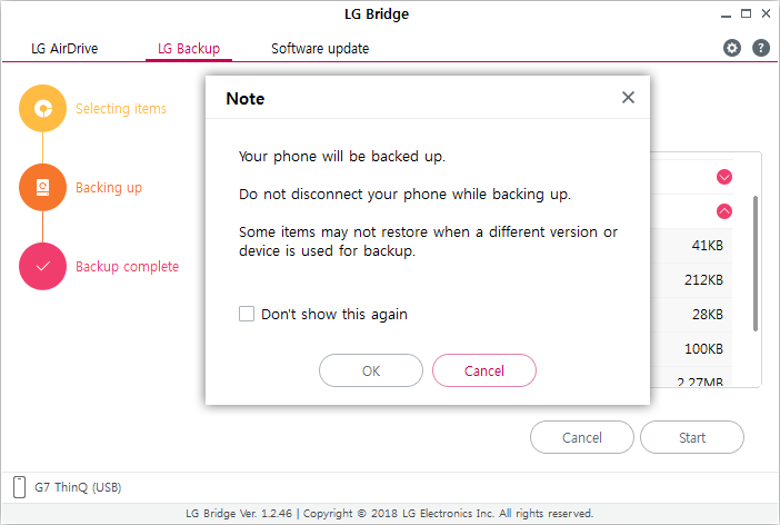 Click OK on the pop up