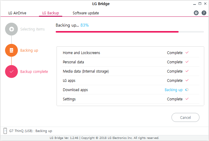 Bridge will show each files progression
