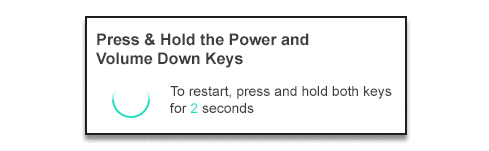 Press and hold power and volume keys