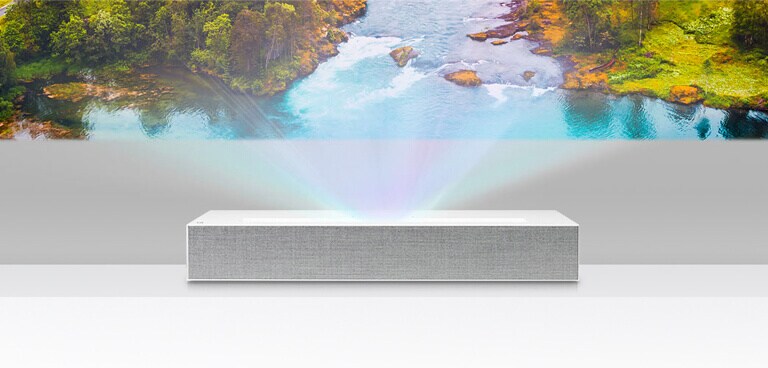 LG’s Best UST Projector lg projector, projecting river on wall