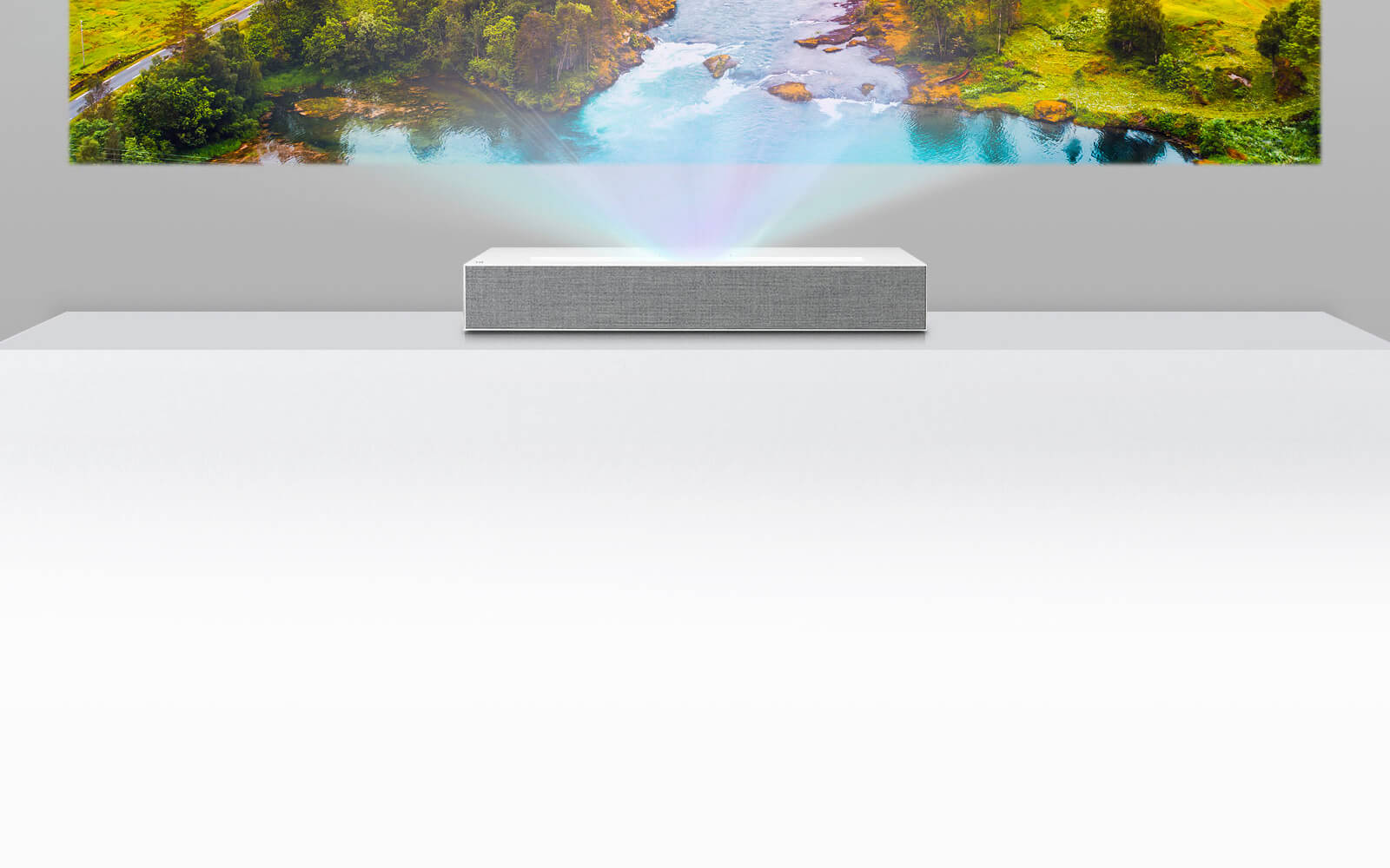 LG’s Best UST Projector lg projector, projecting river on wall
