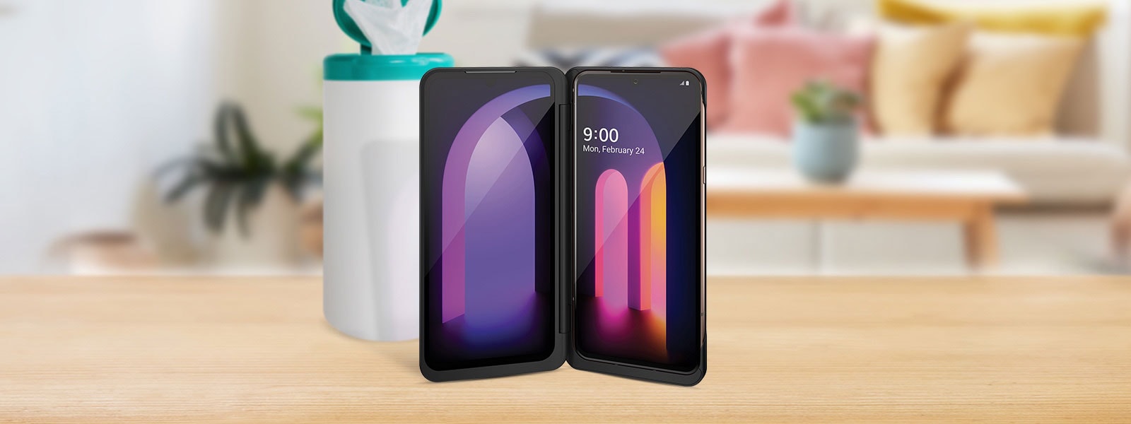 Disinfected and clean LG Dual Screen Phone