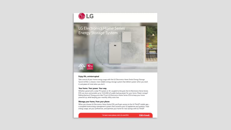 Spec Sheet: LG Electronics Home Series ESS