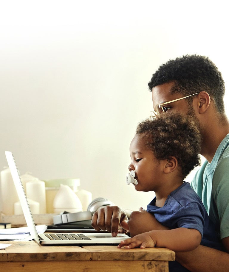 family hanging out at the dinner table