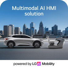 Digital Cockpit powered by LG AI Mobility – autonomous vehicle with AI cockpit seat in an urban setting