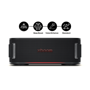 AI Sound automatically analyzes incoming audio and adjusts EQ in real time — emphasizing rhythm, melody, or vocals based on genre. Choose modes like Bass Boost, Voice Enhance, or Standard manually, or let AI select the optimal mode for whatever you're playing.
