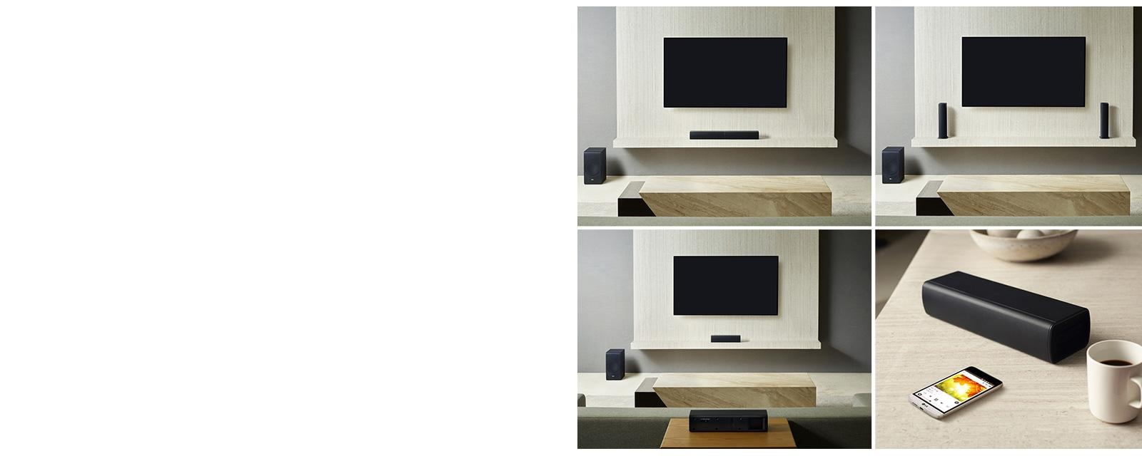lg sj7 sound bar flex with wireless subwoofer