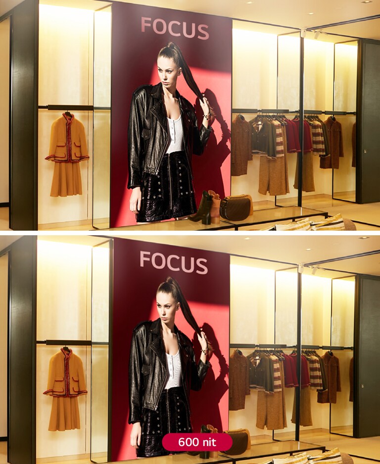 LSBE has a brightness of 600 nits, so it is clearly visible, even under strong light.