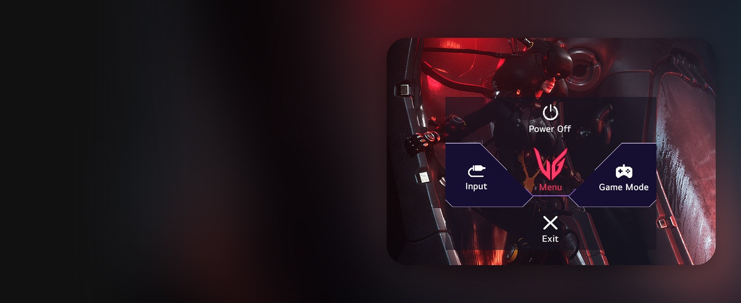 Graphical User Interface (GUI) image of UltraGear monitor.