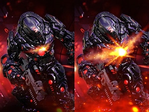 Comparison of Dynamic Action Sync - The left image does not support DAS, and the Right image does support DAS.