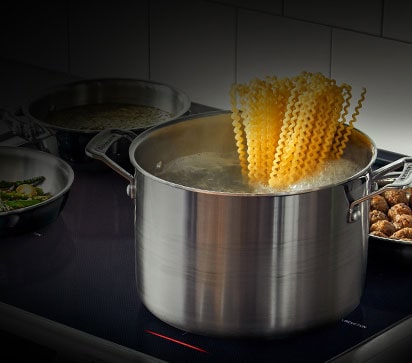 Heat transfers directly into pans.1