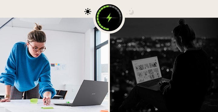 The animation shows that the user use all day without charging.