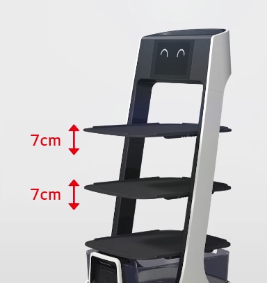 Detachable tray capable of adjusting the height.