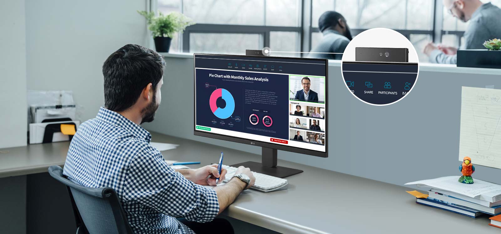 Pop-up Type Full HD Webcam offering integrated mic.