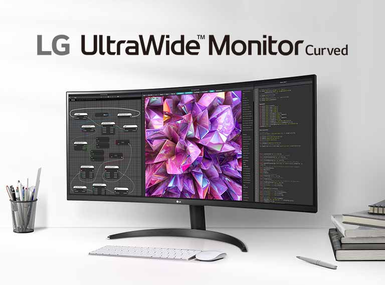 34'' IPS QHD Curved UltraWide™ Monitor with HDR10, sRGB 99%, Flicker Safe,  Reader Mode, Black Stabilizer & Dynamic Action Sync