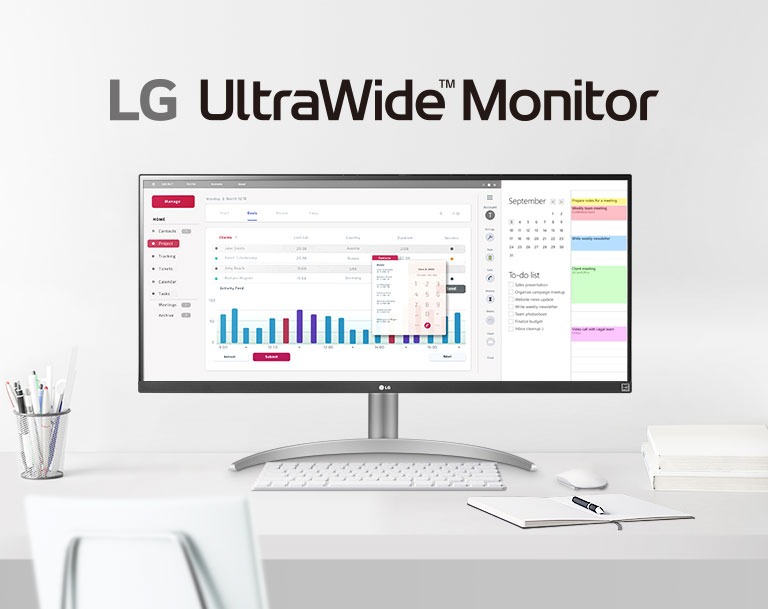 34'' FHD UltraWide™ Monitor with Ergonomic Stand, 34BQ650-W