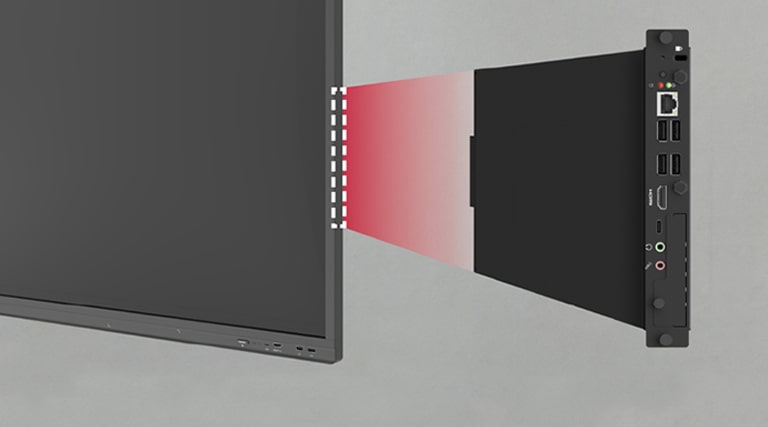 The built-in OPS slot makes installing an OPS easy, providing users with more extended functionality without needing external desktops.