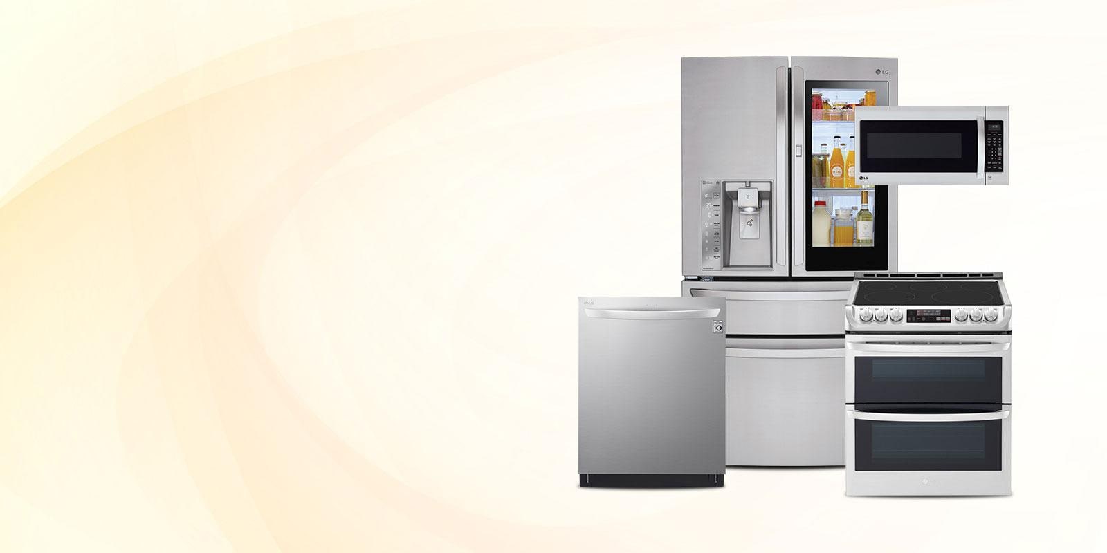LG Appliances on yellow background