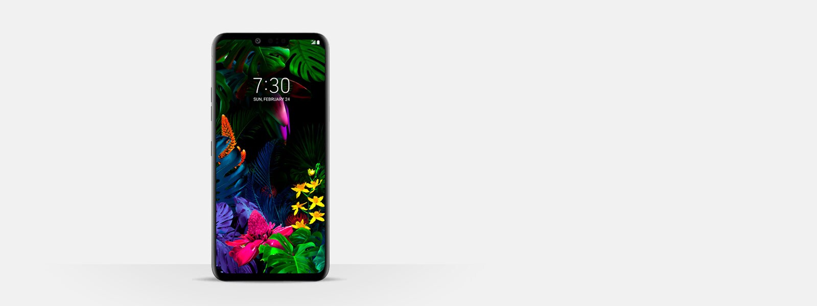 LG G8 phone on gray background