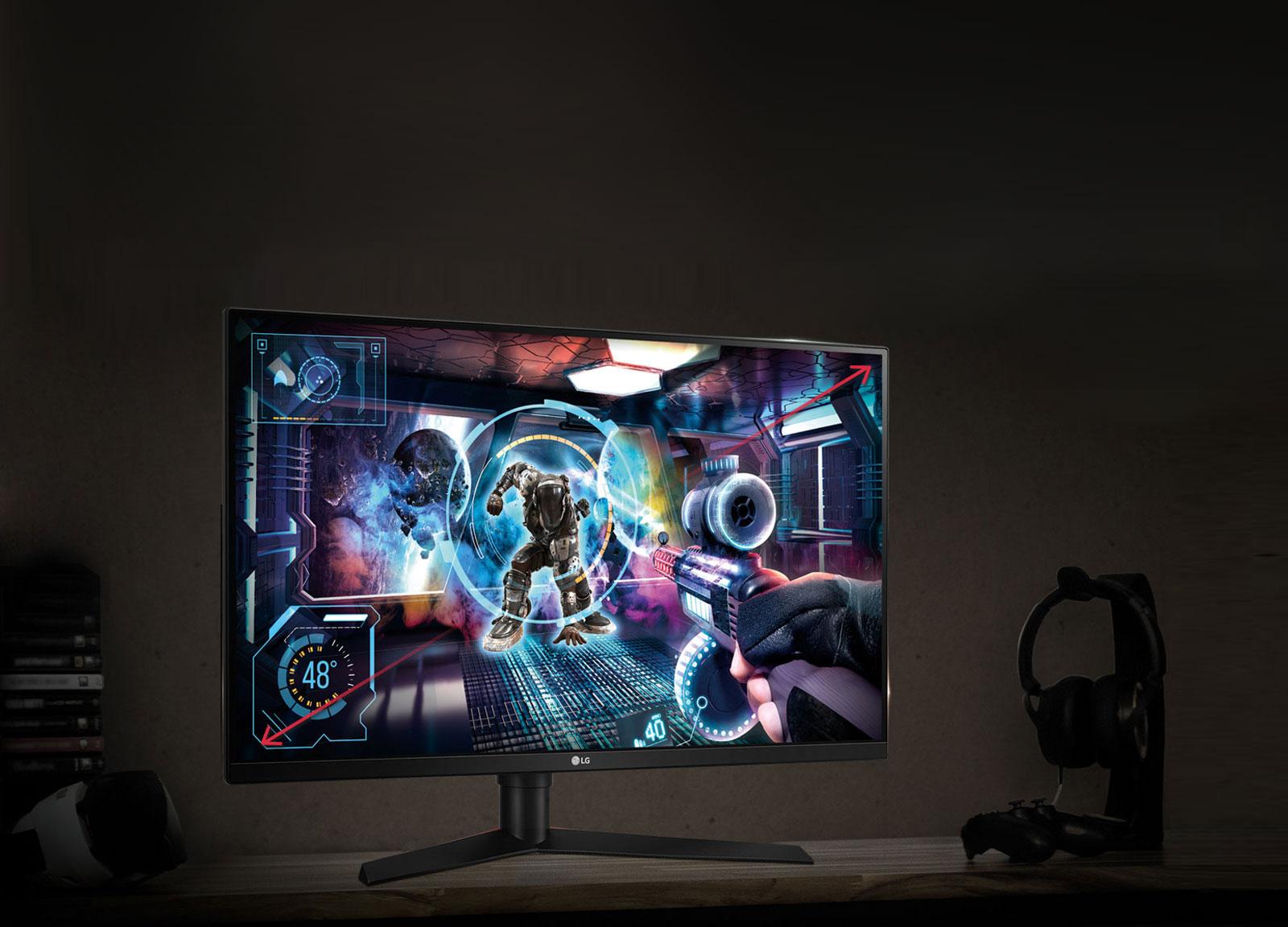 LG - UltraGear 32 インチ LED QHD AMD FreeSync および G-SYNC HDR 10 と互換性あり (DisplayPort、HDMI) - ブラック