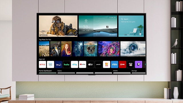 LG NanoCell TV screen providing easy access to entertainment options