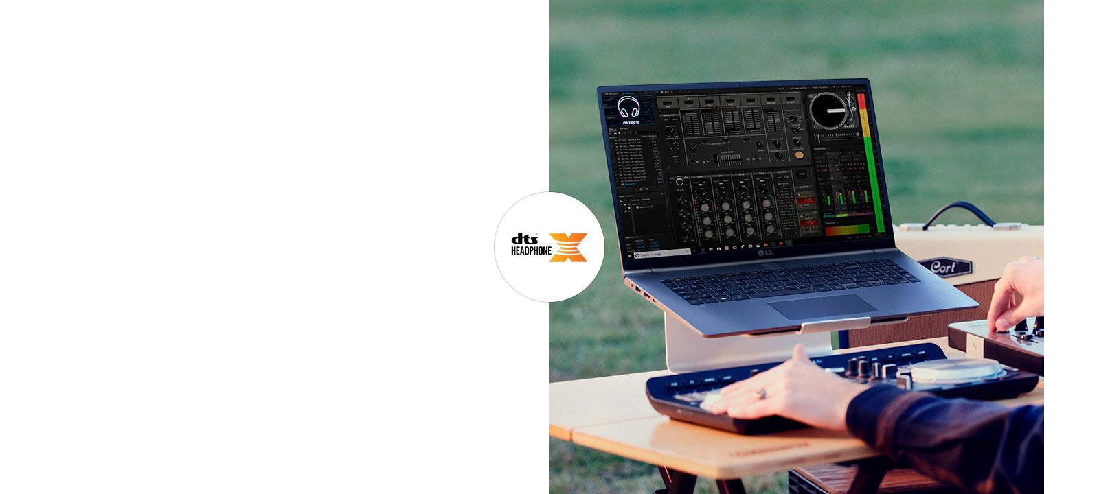 Sounds Fulfilling - musician using a gram laptop and DJ equipment 