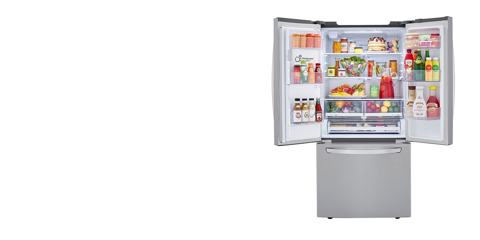 LG LRFXS2503S 33 Inch Smart French Door Refrigerator with 24.5 Cu. Ft.  Capacity, Door Cooling+, Smart Diagnosis™, LG ThinQ® App Compatible, Ice  Maker, Filtered Water/Ice Dispenser, Star-K Certified Sabbath Mode, and  Energy