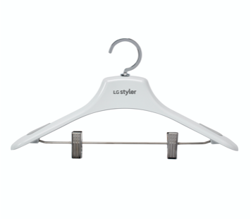 White LG Hanger to use in LG Styler steam clothes closet