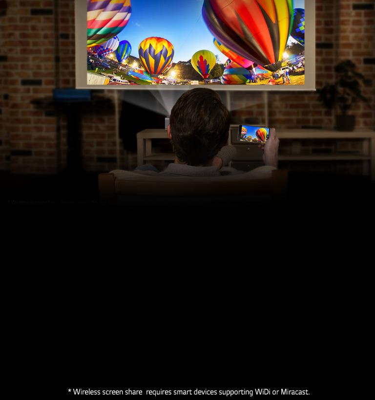 LG Ultra Short Throw LED Projector with Embedded Battery (PH450UG 