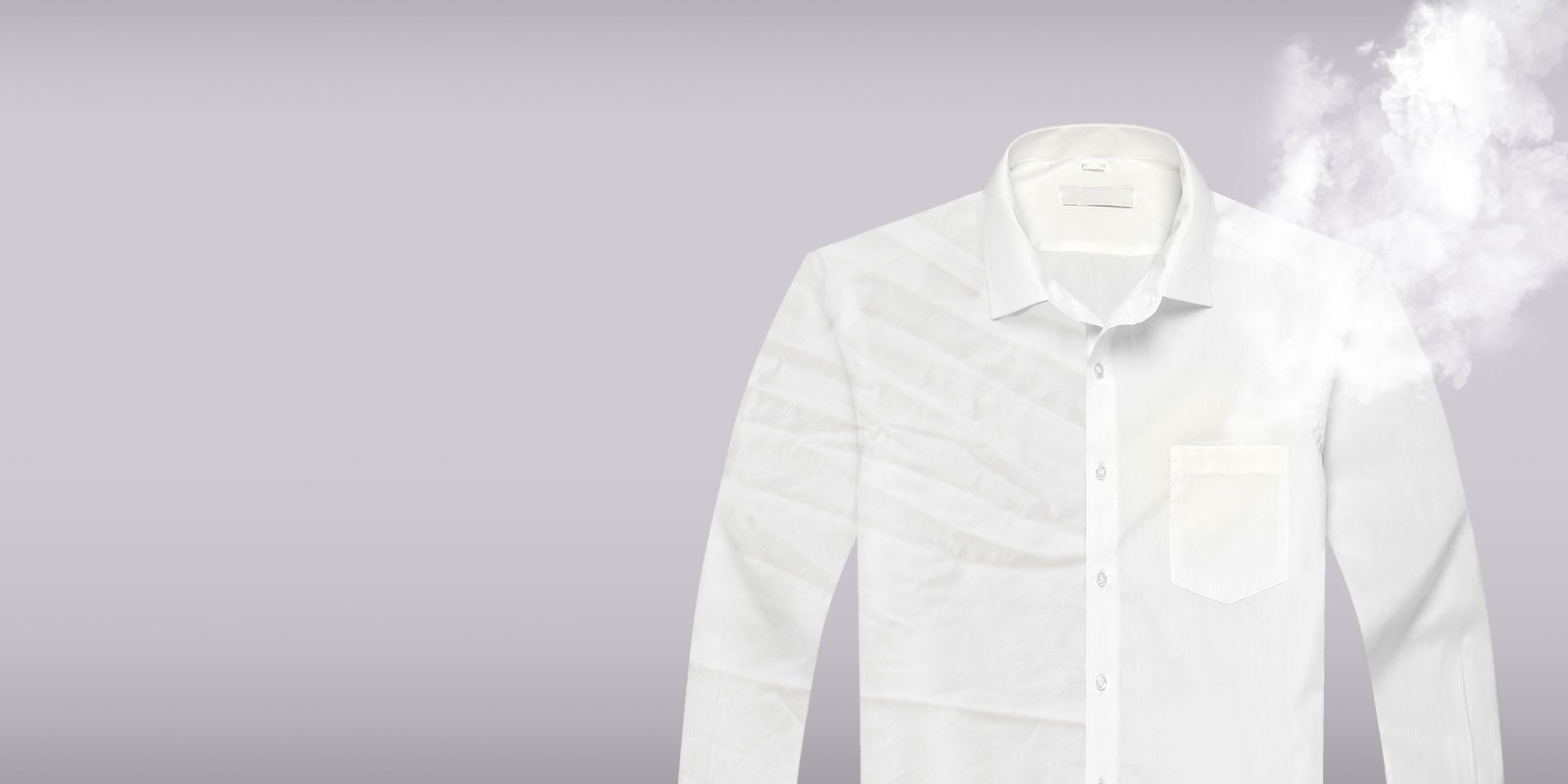 Wrinkle Care Before and After of a white dress shirt