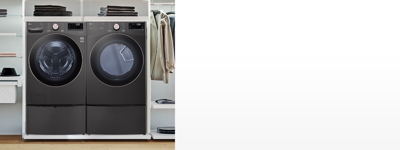 Lg front load washer sales and dryer set white a2711435