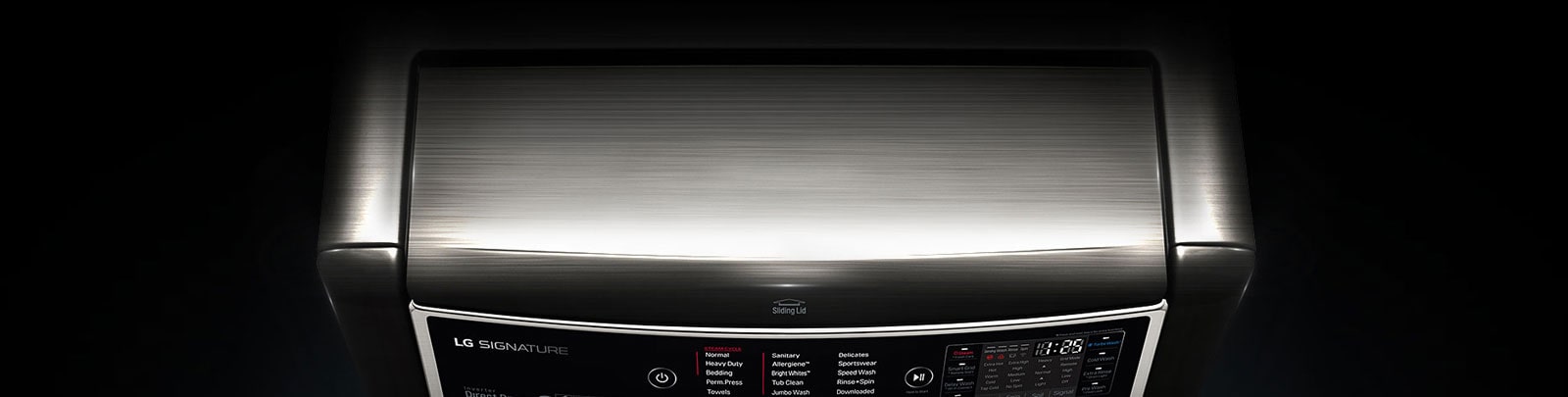 Black Stainless Steel Finish Washer top view