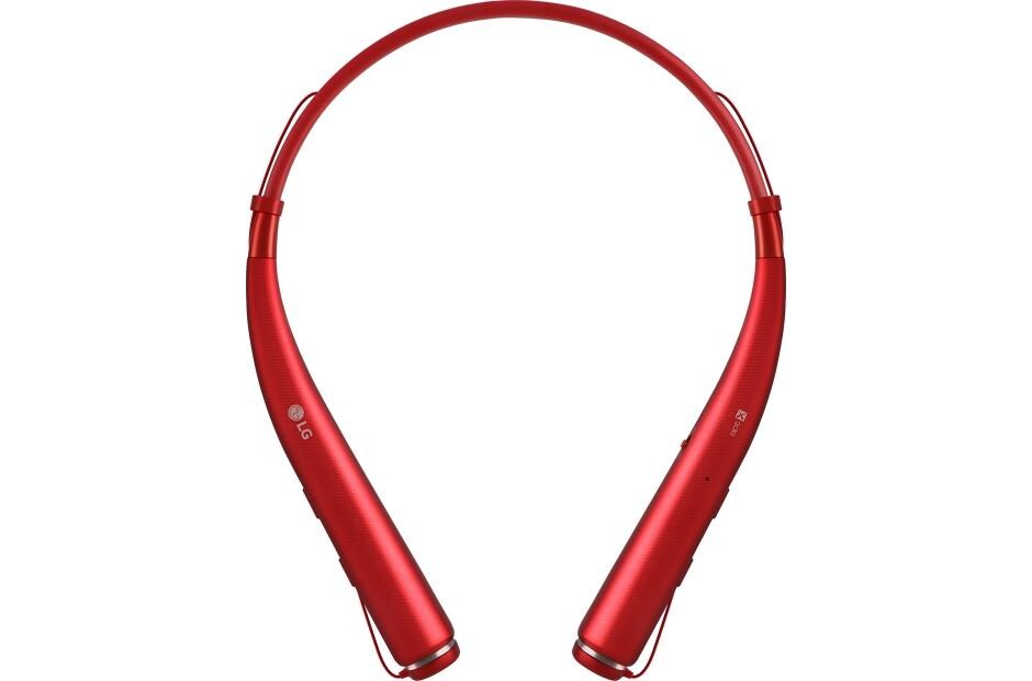 red wireless bluetooth headphones