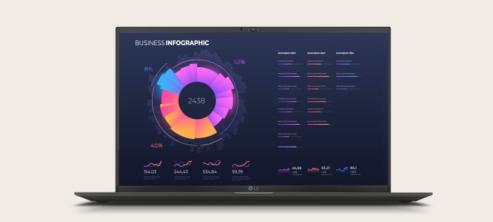The image shows a high-resolution 16:10 aspect ratio premium large display.