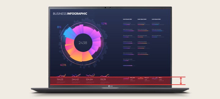 The image shows a high-resolution 16:10 aspect ratio premium large display.