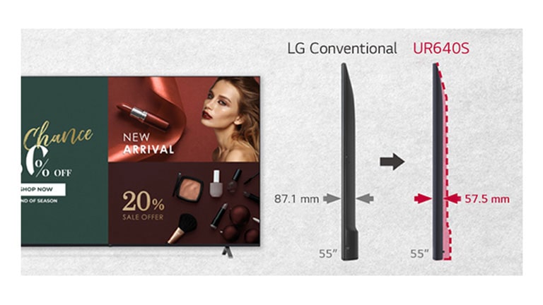 55” UR640S Series UHD Signage TV Slim Depth