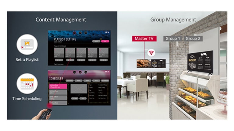 55” UR640S Series UHD Signage TV Content & Group Management