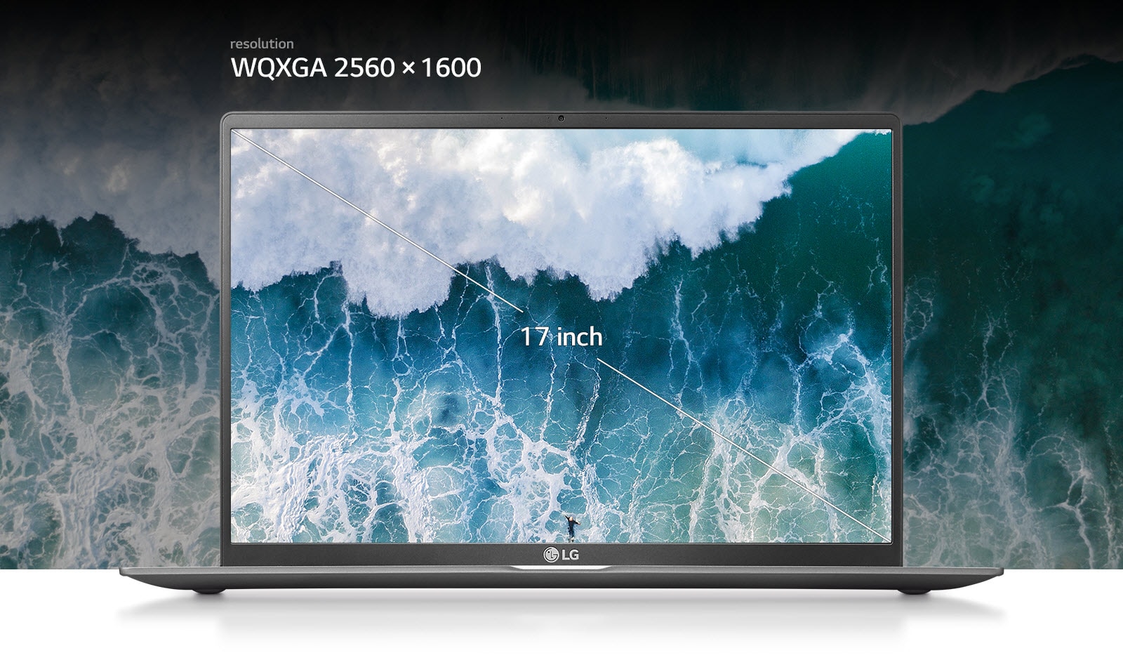 17 inch gram laptop IPS Display with 16:10 aspect ratio