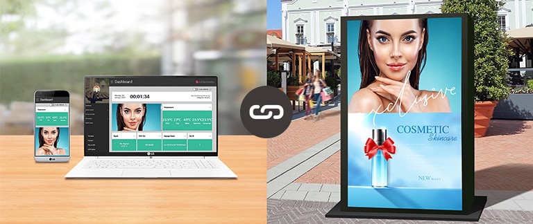 User can monitor and control their displays through mobile phone and laptop.