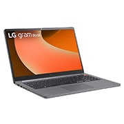 LG 15'' FHD gram Book with Windows 11 Pro & Intel Core i5 Processor, 15" gram SuperSlim  +30 degree side view and cover open, 15UB50T-V.APB2U1, thumbnail 3
