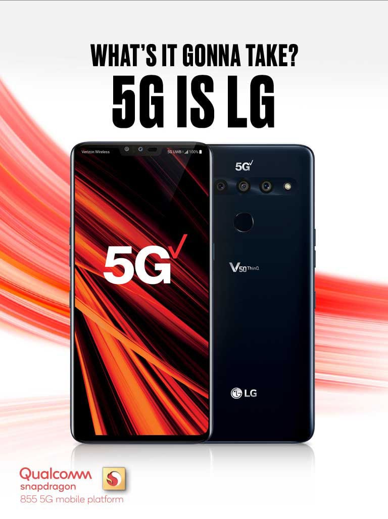 LG V50 ThinQ 5G Smartphone for Verizon (LMV450VMB) LG USA