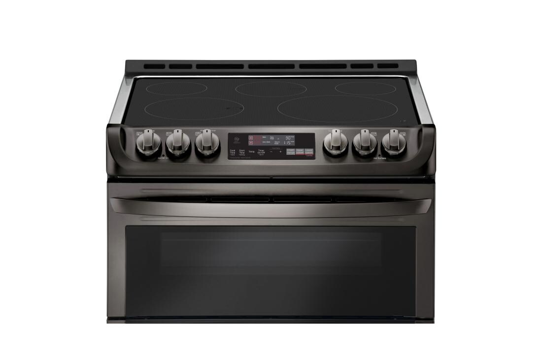 lg 7 3 cu ft smart wi fi enabled electric double oven slide in range with probake convection and easyclean lte4815bd usa mitchell kitchen cart
