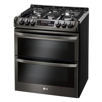 lg double oven electric range black stainless