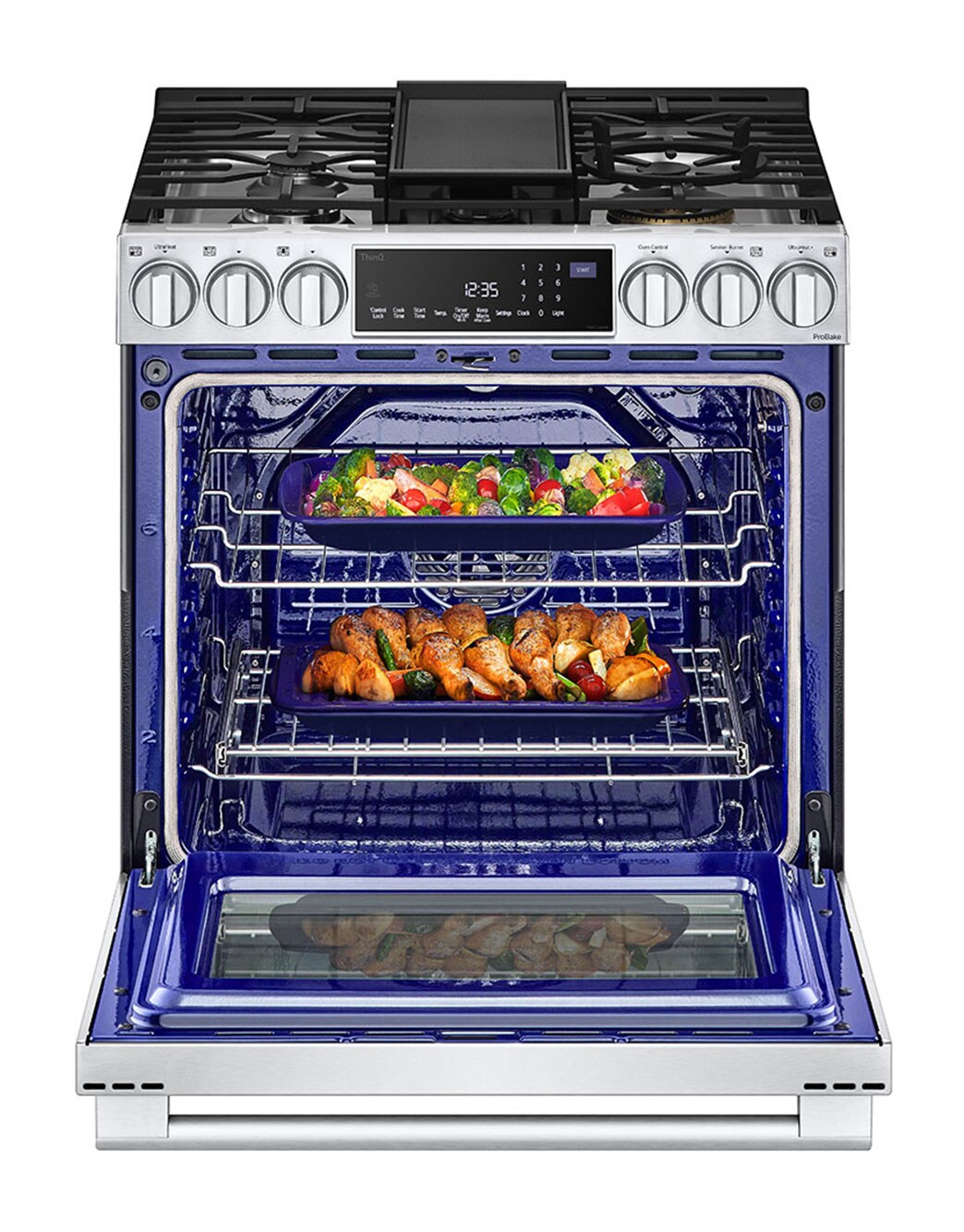 LG ﻿LG STUDIO 6.3 cu. ft. InstaView® Gas Slidein Range with ProBake Convection® and Air Fry
