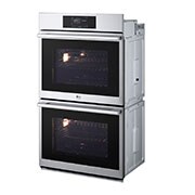 LG STUDIO 9.4 cu. ft. Smart  InstaView® Electric Double Built-In Wall Oven with Air Fry & Steam Sous Vide, Left Angle View, WDES9428F, thumbnail 3