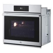 LG STUDIO 4.7 cu. ft. Smart  InstaView® Electric Single Built-In Wall Oven with Air Fry & Steam Sous Vide, right view, WSES4728F, thumbnail 2