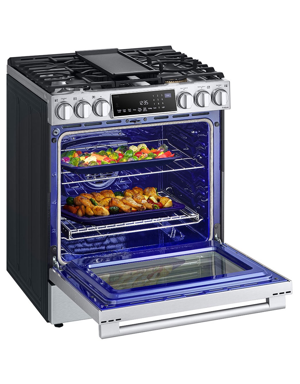 LG 6.3 cu. ft. Smart wifi Dual Fuel Slidein Range with ProBake